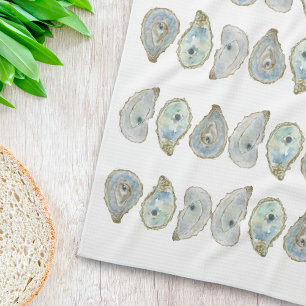 Küstengewässerfarbe Oyster Muster Geschirrtuch