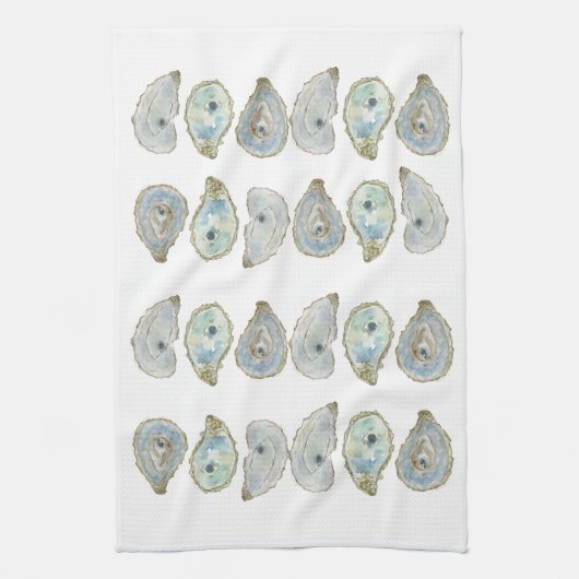 Küstengewässerfarbe Oyster Muster Geschirrtuch (Vertikal)