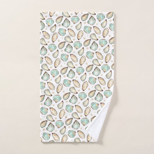 Küstengewässerfarbe Oyster & Perlmuster Badhandtuch Set (Handtuch)