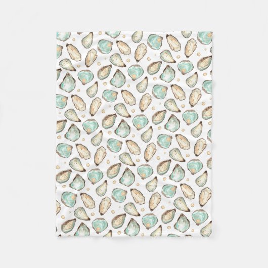 Küstengewässerfarbe Oyster & Perlmuster Fleecedecke (Vorderseite)