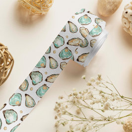 Küstengewässerfarbe Oyster & Perlmuster Satinband