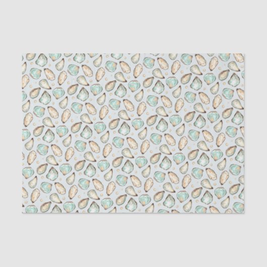 Küstengewässerfarbe Oyster & Perlmuster Seidenpapier (Vorderseite)