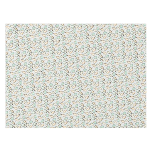 Küstengewässerfarbe Oyster & Perlmuster Tischdecke (Vorderseite (Horizontal))