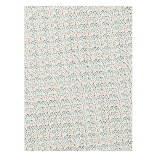 Küstengewässerfarbe Oyster & Perlmuster Tischdecke (Vorderseite)