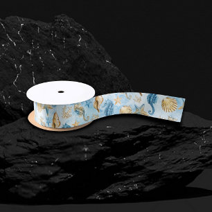 Küstenglanz   Modernes Blau und Gold unter dem Mee Satinband