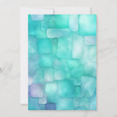 Küstenglas 2 Aquamariner Lavendel Moderne Hochzeit Einladung (Rückseite)