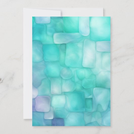 Küstenglas 2 Aquamariner Lavendel Moderne Hochzeit Einladung (Rückseite)