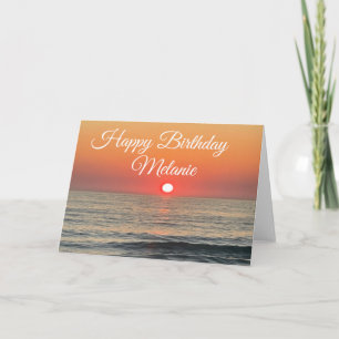 Küstenglück zum Geburtstag Sonnenuntergang Strand  Karte