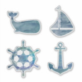 Küstengrafik-Wal-Malerei-Nautik Aufkleber (Vorderseite)