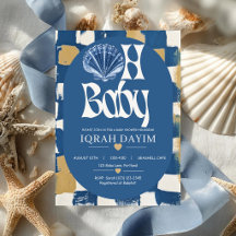 Küstengrün Blaue Muschel Oh Baby Baby Shower