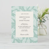 Küstengrün Boho Botanische Hochzeit Einladung (Stehend Vorderseite)