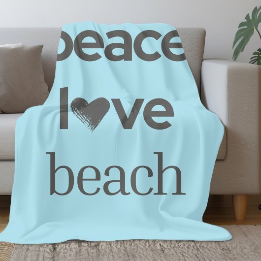 Küstengrün Frieden Liebe Strand Leben Modern Grafi Fleecedecke