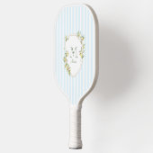 Küstengrün gestreifter Monogramm-Pickleball-Schläg Pickleball Schläger (Links)