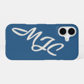 Küstengrün mit individuellem Monogramm iPhone 16 Hülle (Rückseite (Horizontal))