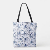 Küstengrün-Wasserfarbe Unterwasser-Oktopus-Muster Tasche (Rückseite)
