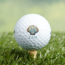 Küstengrüne Kammmuschel-Monogramm-Schale Golfball
