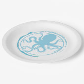 Küstengrüner Oktopus 2 Pappteller (Schrägansicht)