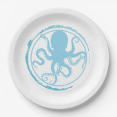 Küstengrüner Oktopus 2 Pappteller (Vorderseite)