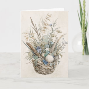 Küstengrüße Botanische Strand Muschel Blumen Karte
