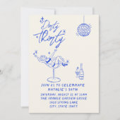 Küstenhandschuh Draußig 30. Spaß Geburtstag Einladung (Vorderseite)