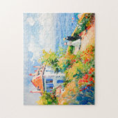 Küstenhaus mit Blume Impressionist Seascap Puzzle (Vertikal)