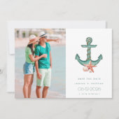 Küstenhochzeit-Foto Save the Date (Vorderseite)