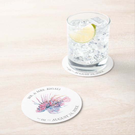 Küstenhochzeit Runder Pappuntersetzer (Vor Ort)