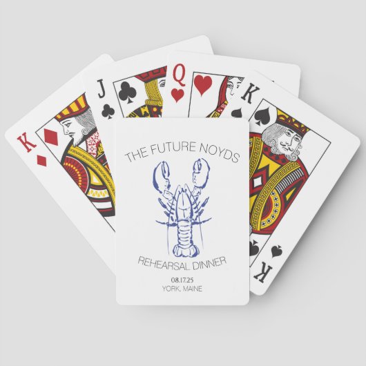 Küstenhummer-Hochzeitsprobe-Abendessen-Aufkleber Spielkarten (Rückseite)