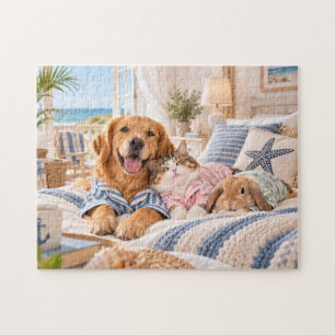 Küstenillustration Schlafzimmer Haustiere Puzzle