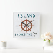 Küsteninsel-Exkursionen der kunst-| Quadratische Wanduhr (Zuhause)