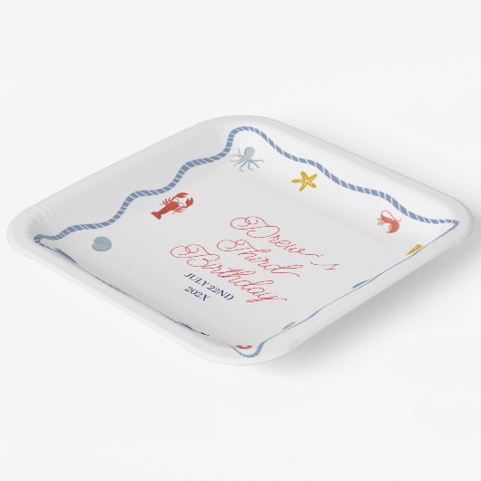 Küstenjunge zum Geburtstag Pappteller (Gewinkelt)