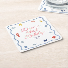 Küstenjunge zum Geburtstag Rechteckiger Pappuntersetzer