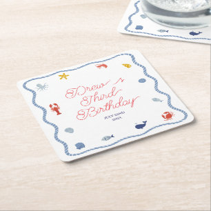 Küstenjunge zum Geburtstag Rechteckiger Pappuntersetzer