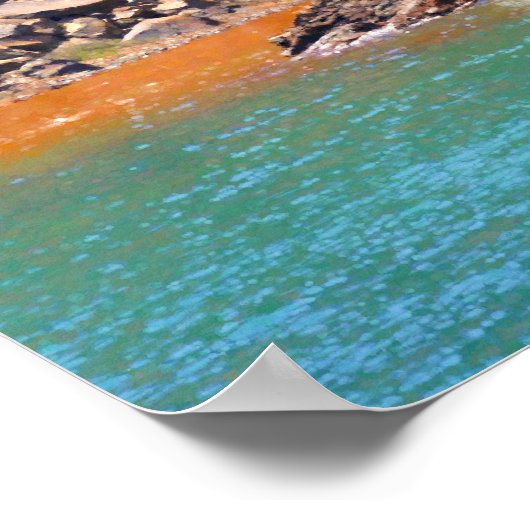 Küstenkapelle: Santorini, die abgelegene Kapelle G Poster (Ecke)