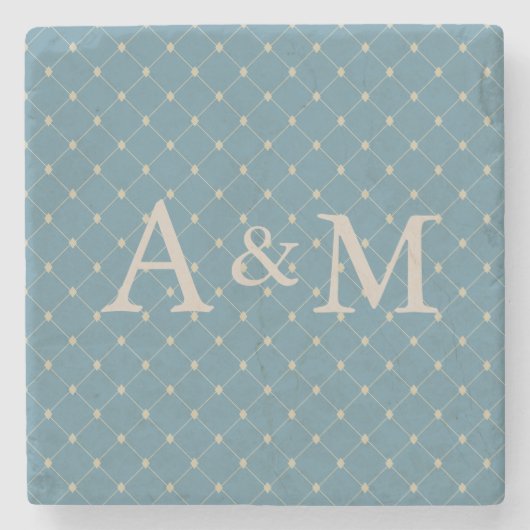 Küstenkarm | Monogram Stone Untersetzer (Vorderseite)