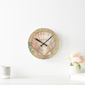 Küstenkarten-Collage Runde Wanduhr (Zuhause)