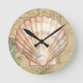 Küstenkarten-Collage Runde Wanduhr (Vorderseite)