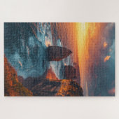 Küstenklippen-Sonnenuntergang-Puzzle Puzzle (Horizontal)