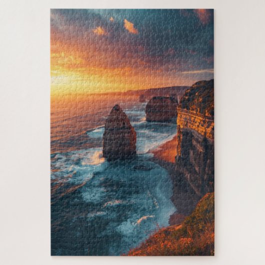 Küstenklippen-Sonnenuntergang-Puzzle Puzzle (Vertikal)