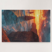 Küstenklippen-Sonnenuntergang-Puzzle Puzzle (Horizontal)