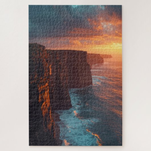 Küstenklippen-Sonnenuntergangs-Puzzle Puzzle (Vertikal)