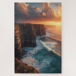 Küstenklippen-Sonnenuntergangs-Puzzle Puzzle