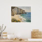 Küstenklippen und Sandstrand Poster (Küche)