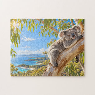 Küstenkoala-Eukalyptus-Naturkunst Puzzle