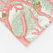 Küstenkorallen und Muscheln Vintagen Ozean Fleecedecke (Ecke)