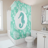 Küstenkorallen und Seepferd Duschvorhang (Beispiel)