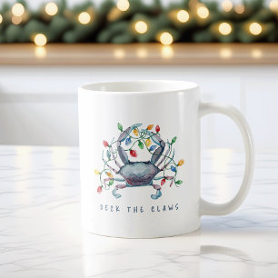 Küstenkrabbe „Deck the Claws“ Feiertag Kaffeetasse
