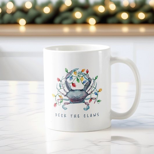 Küstenkrabbe „Deck the Claws“ Feiertag Kaffeetasse