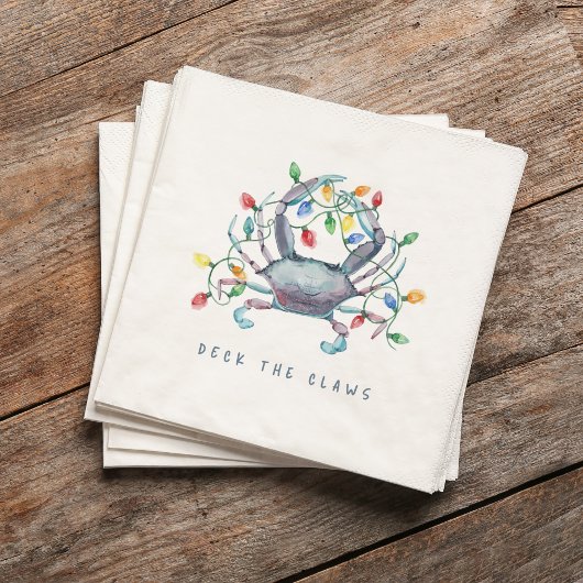 Küstenkrabbe „Deck the Claws“ Feiertag Serviette