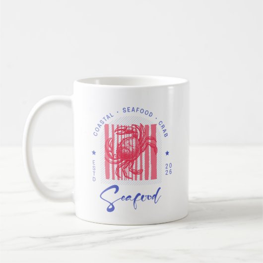 Küstenkrabbe Rosa Dose Glas Kaffeetasse (Links)